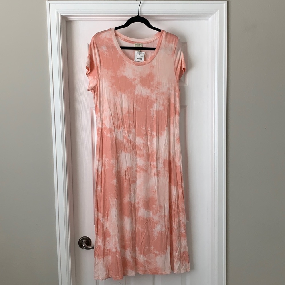 Peach marbled tie dye maxi dress- Size XL